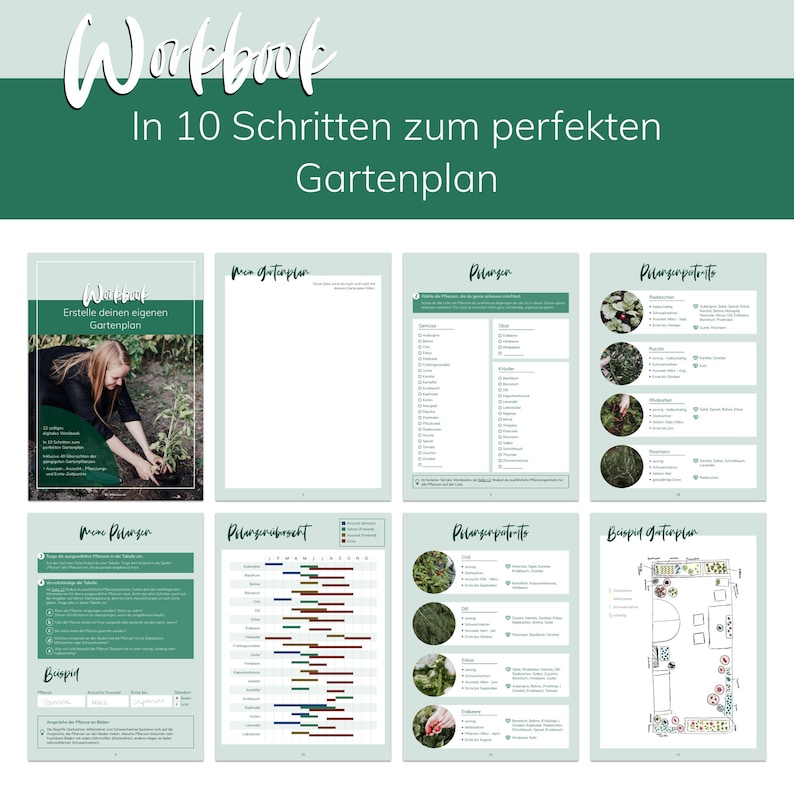 Digitales Workbook: Erstelle deinen eigenen Gartenplan in 10 Schritten, inklusive 40 Übersichten der gängigsten Gartenpflanzen Bild 2