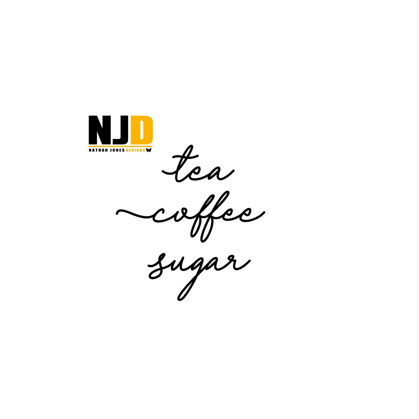 Tea Coffee Sugar Label Stickers