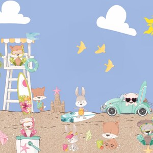 Search and Find Activity -A fun day at the Beach! Featuring Bears, Racoons, and Bunnies Pre-K, Autism, Early Intervention. 20 items to find!