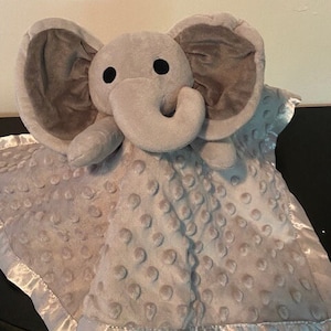 Elephant Minky  Grey Plush - Adorable and incredibly soft. Perfect for cuddling. Excellent item for gift giving - shower, new baby, birthday