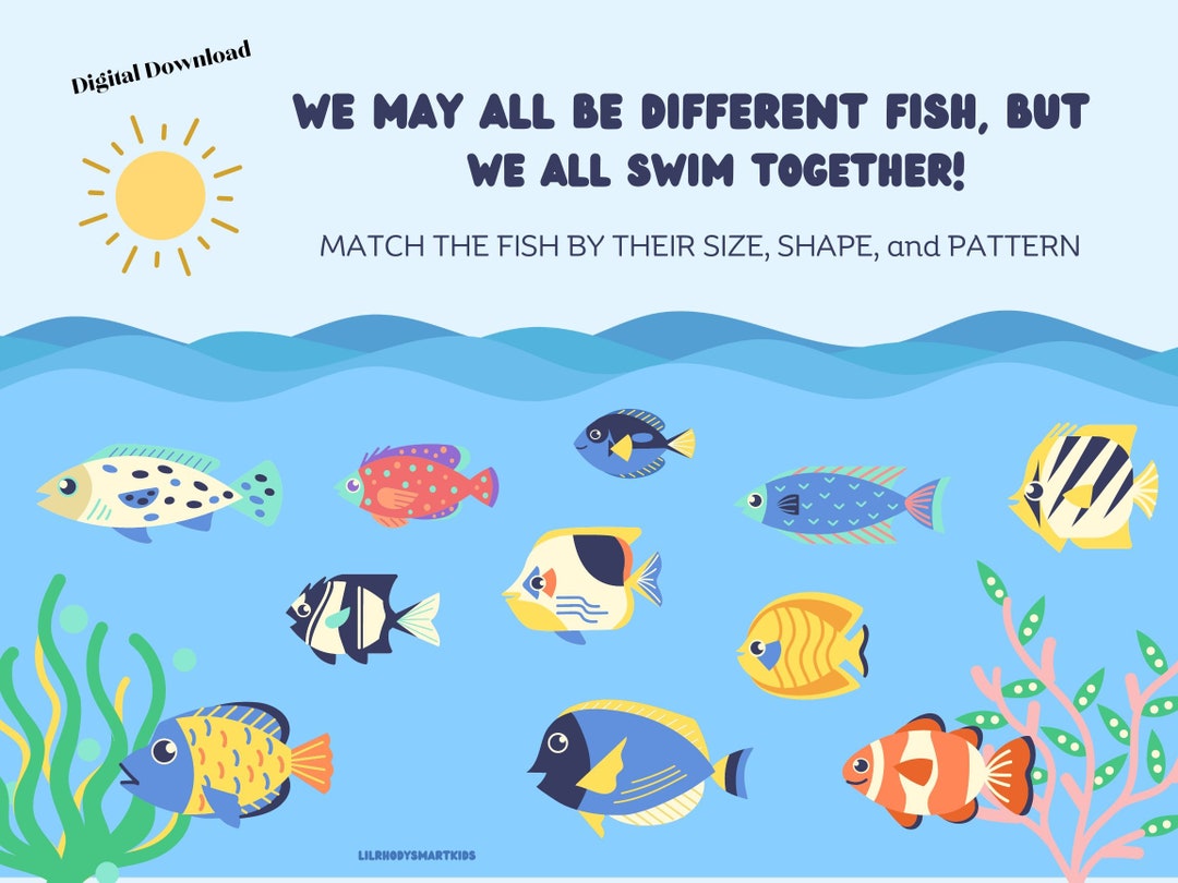 Find the Fish! Address Language Skills by Describing Size, Shape and ...