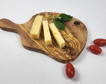 OLIVIKO Olive wood cutting board with handle  12×8x0.75inch (30×20×2cm)