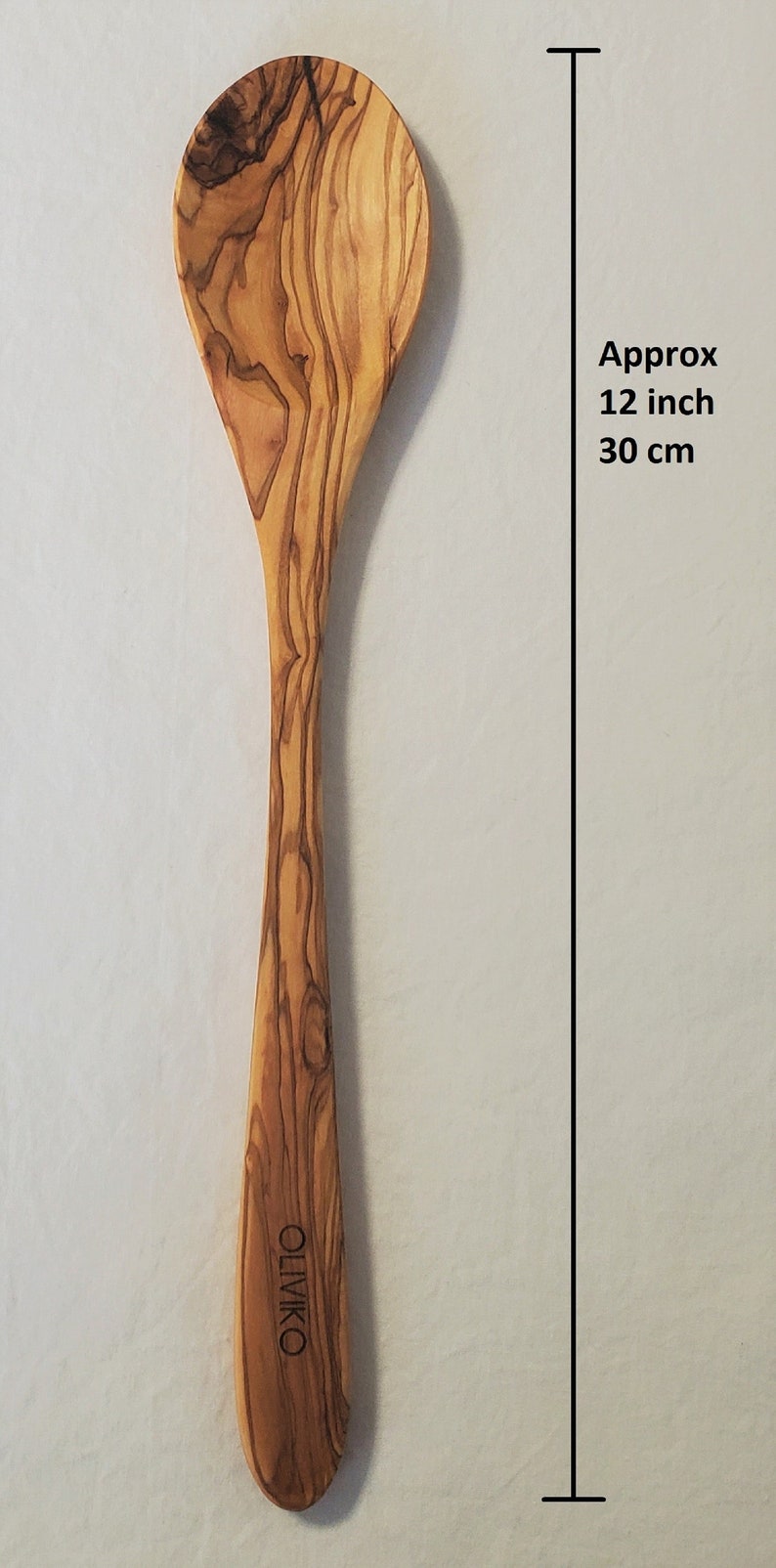 OLIVIKO Handmade Olive Wood Utensils Kit of 5 Utensils 2 Spatula 3 Spoon 100% Olive Wood image 6