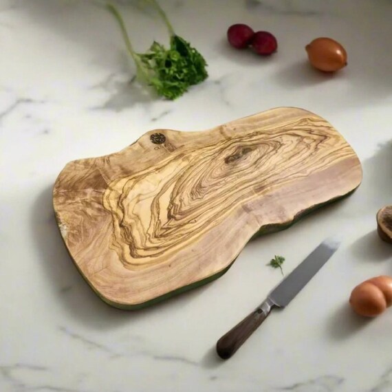 OLIVIKO Olive Wood Cutting Board – Handmade Solid Wood Chopping Board, Serving & Steak Board, Natural Kitchen Decor