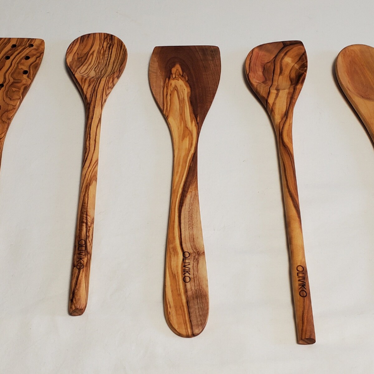 OLIVIKO Handmade Olive Wood Holder Utensils Kit of 5 Utensils Holder 2 Spatula 3 Spoon 100% Olive Wood - Etsy