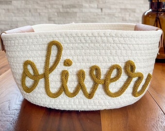 Personalized Custom Name Rope Basket | Baby Gift Basket | Toy Basket | Name Basket | Storage Basket | Easter Basket