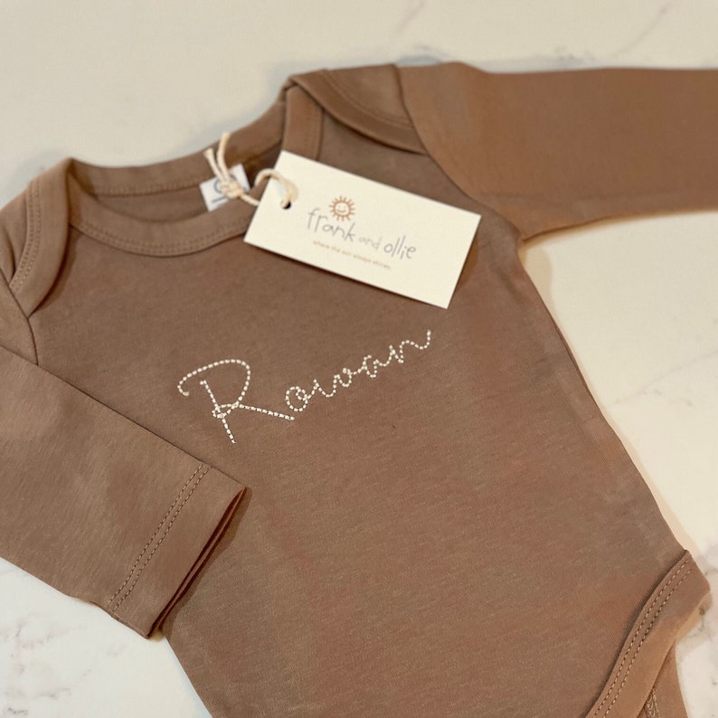 Custom Personalized Hand-Embroidered Long Sleeve Bodysuit image 3