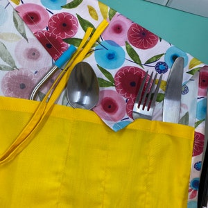 Eco-friendly fabric utensil wrap/travel cutlery holder/roll
