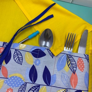 Eco-friendly fabric utensil wrap/travel cutlery holder/roll