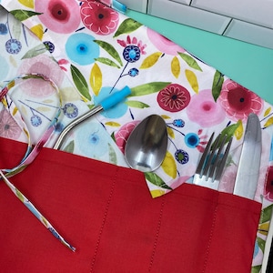 Eco-friendly fabric utensil wrap/travel cutlery holder/roll