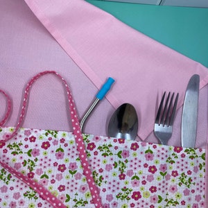 Eco-friendly fabric utensil wrap/travel cutlery holder/roll