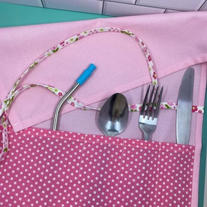 Eco-friendly fabric utensil wrap/travel cutlery holder/roll