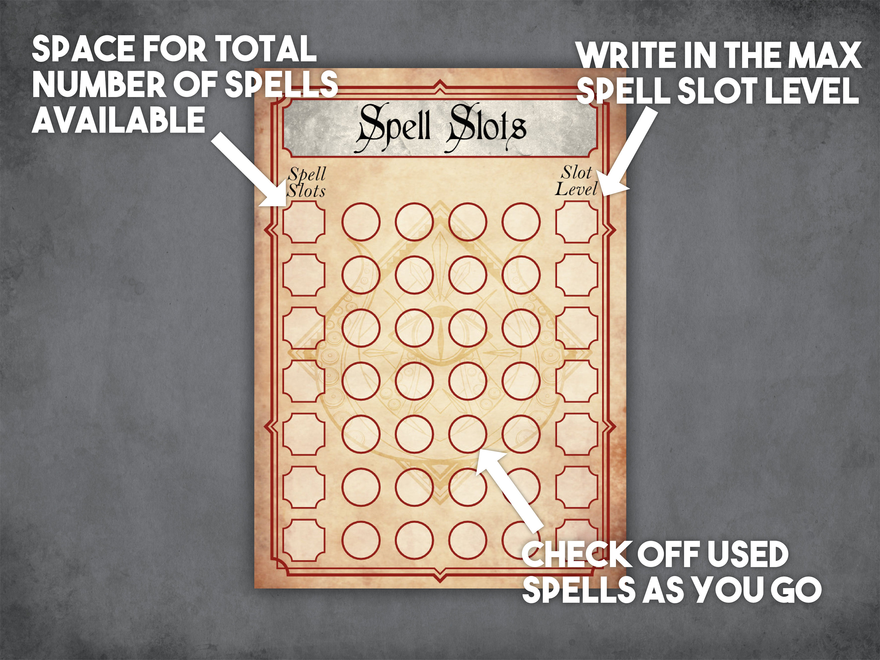 Dnd Warlock Spell Slot Tracker Cards, Instant Download and Print D&D