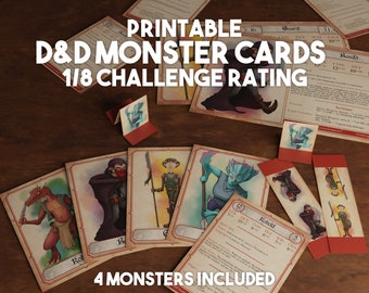 D&D Monster Cards, CR10, 2024 Monster Manual, 5.5e, Tokens, Foldable Board  Cards, High-quality Cards, Easy Digital Download, Printable Minis - Etsy