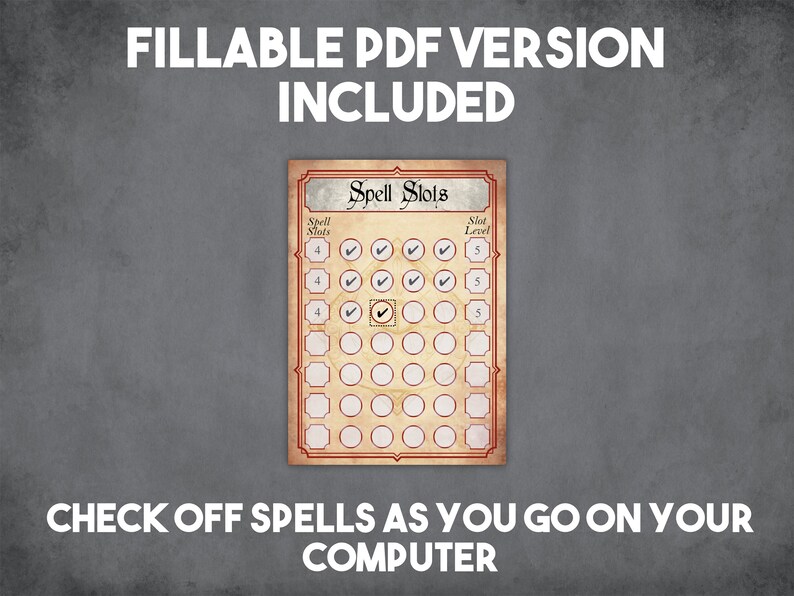 Dnd Warlock Spell Slot Tracker Cards Instant Download and Etsy