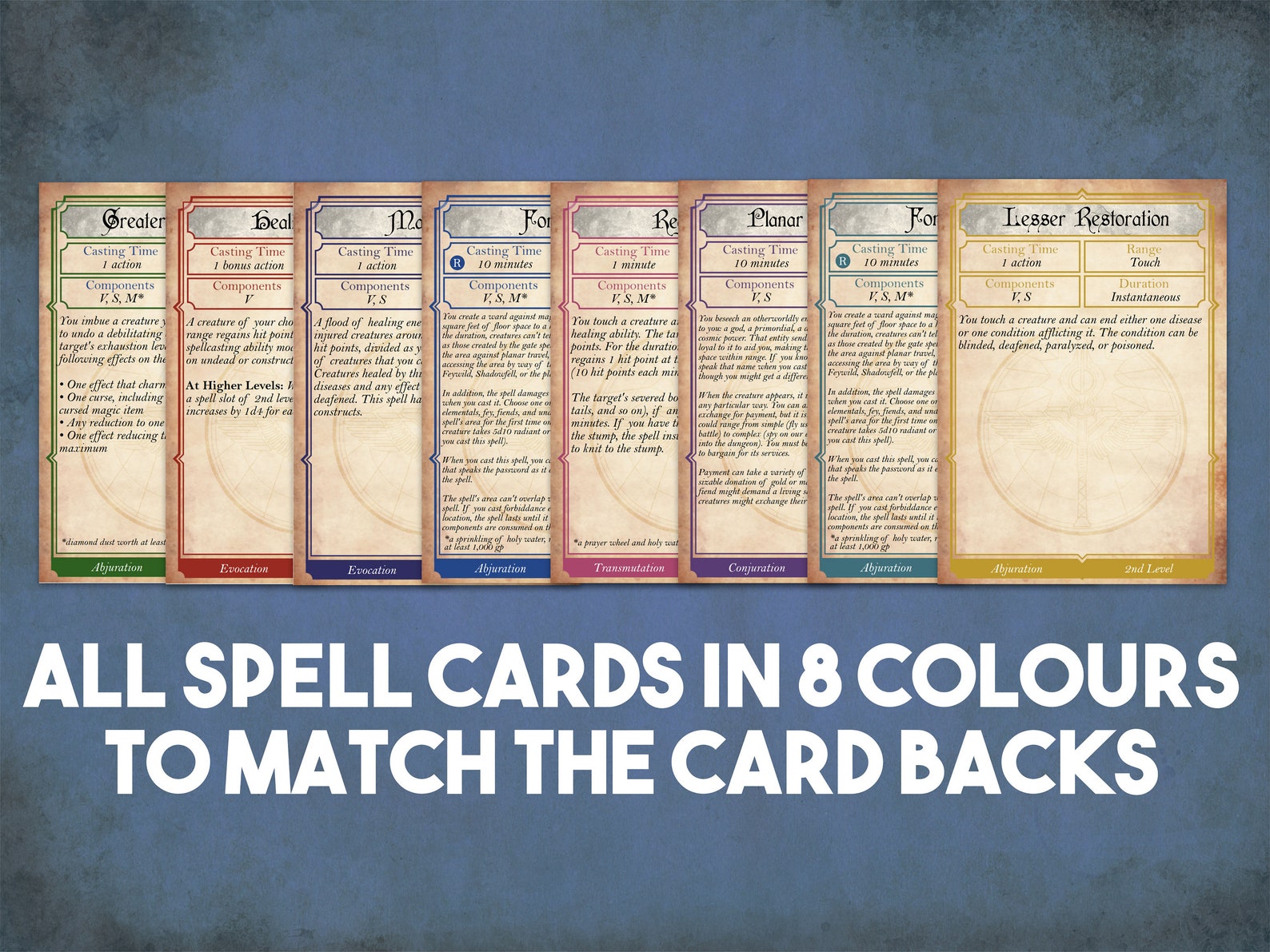 Cleric Dnd Spell Cards, Dungeons and Dragons Printable Spell Cards, Dungeon Master Accessories ...