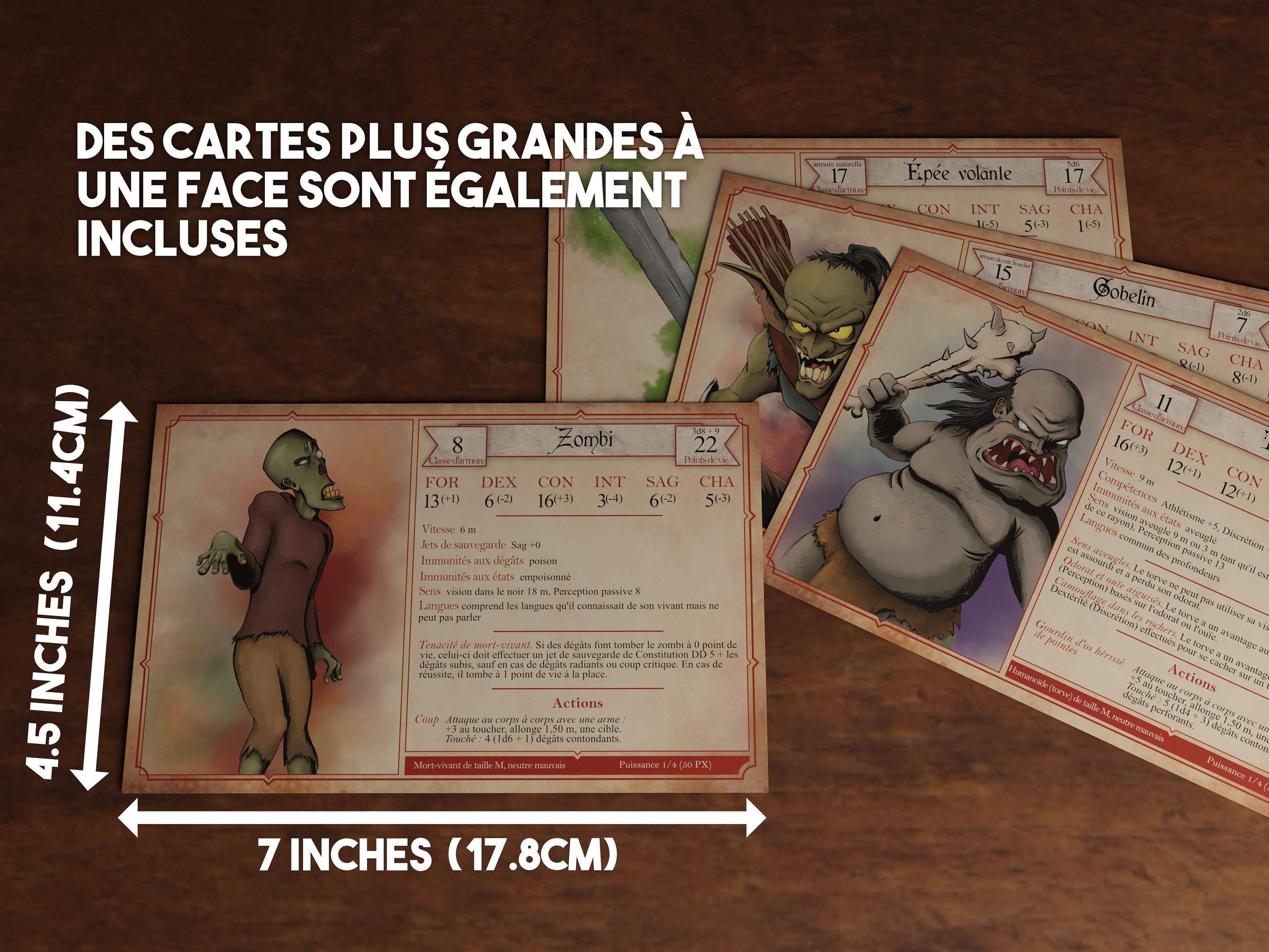 Dnd Cartes De Monstres,monstres De Donjons Et Dragons Avec Facteur De Puissance De 1/4