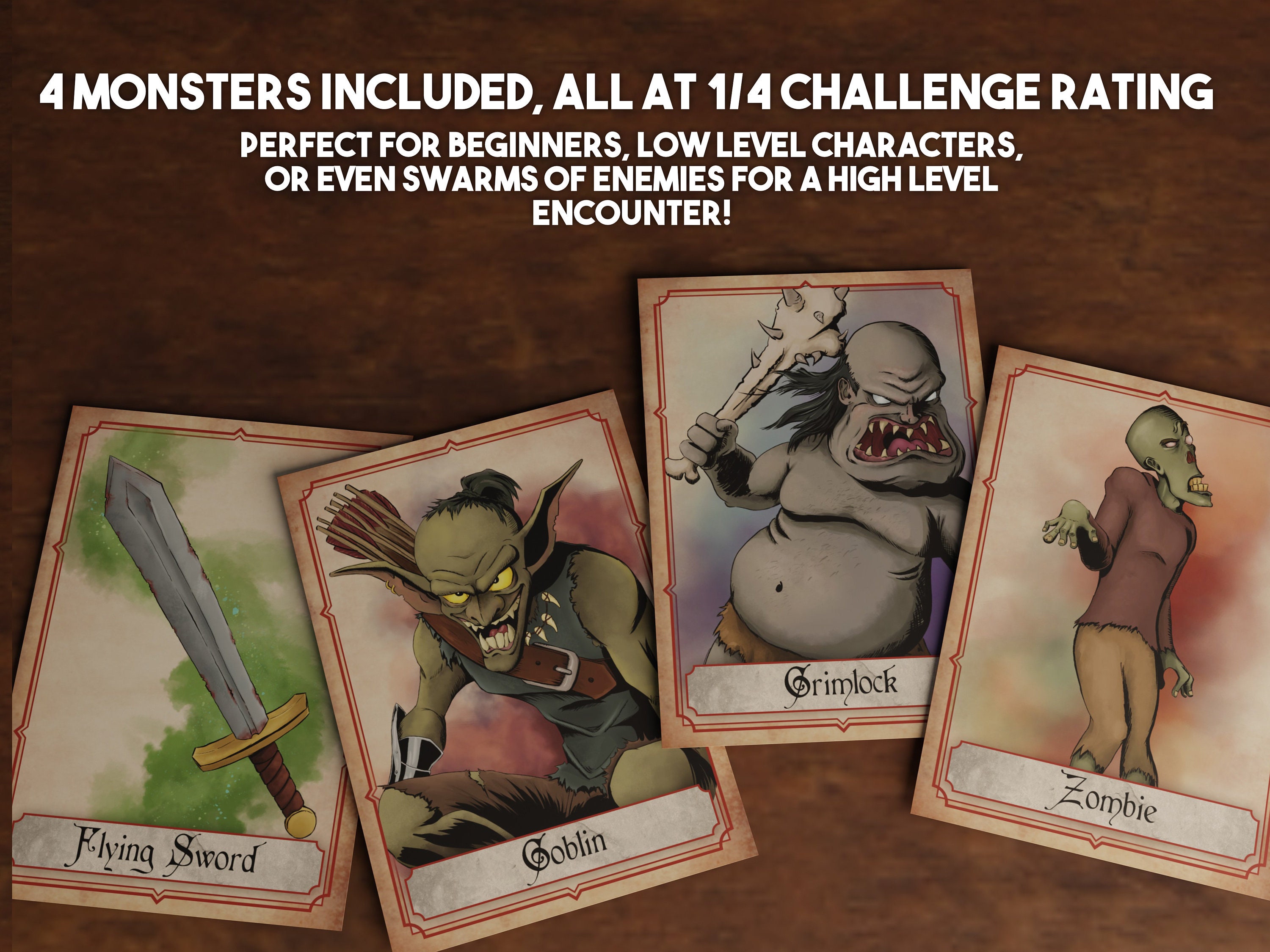 Dnd Monster Cards, Printable Dungeons and Dragons 1/4 Challenge Rating  Monsters, Dungeon Master Tools, Monster Manual, Instant Download - Etsy