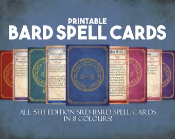 Dnd Bard Cards Printable - Etsy