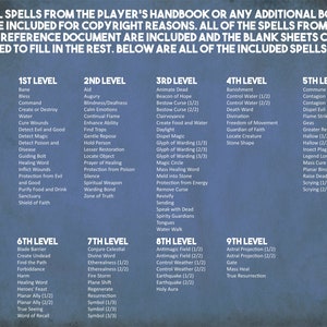 Cleric Dnd Spell Cards, Dungeons and Dragons Printable Spell Cards, Dungeon Master Accessories ...