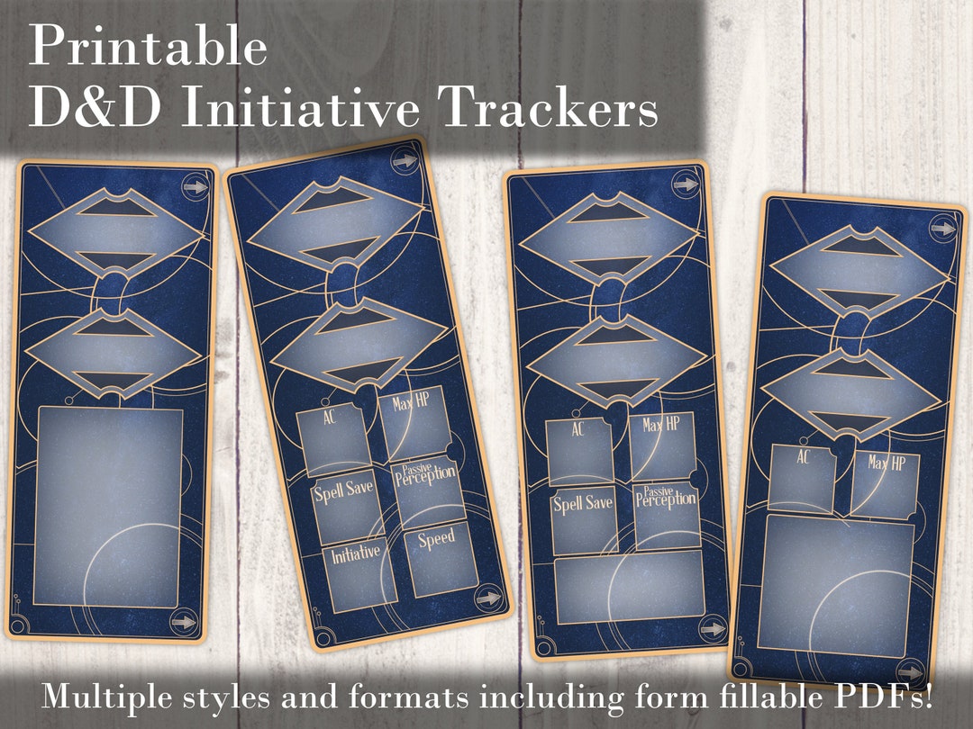 Dnd Printable Initiative Trackers, Celestial Style Combat Trackers ...