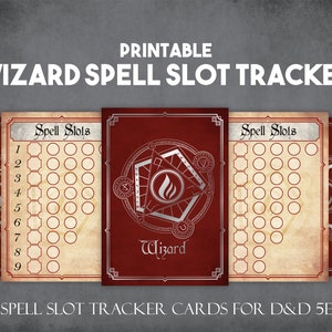 Cartões rastreadores de slot de feitiço de assistente DnD, download instantâneo e impressão de ferramentas de jogador de D&D, rastreadores de slots de feitiço de combate