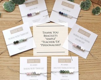 Thank you Bracelet, Thank you gift, Gemstone Thank you Bracelet, Crystal Bracelet, Crystal healing Jewellery, Genuine Stones, Handmade, UK