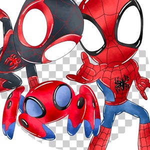 Spidey Clipart Spidey Amazing Watercolor Spiderdude Png - Etsy