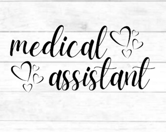 Arzthelferin SVG: Herzen Design, Cricut Cut Datei (digitaler Download)