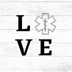 Paramedic Love/EMT Love: digital cut file design, PNG for Cricut, SVG eps dxf file for mug, t-shirt, silhouette