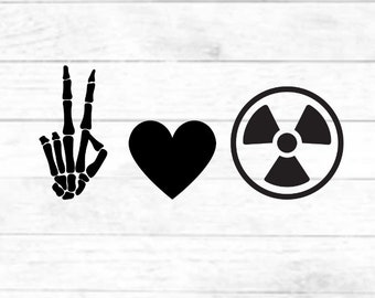 Peace Love Radiology SVG, Cricut Silhouette Cut File (Digital Download)