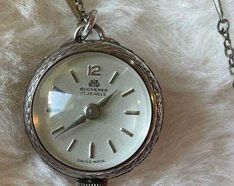 Ciondolo Bucherer vintage in marcasite con catena