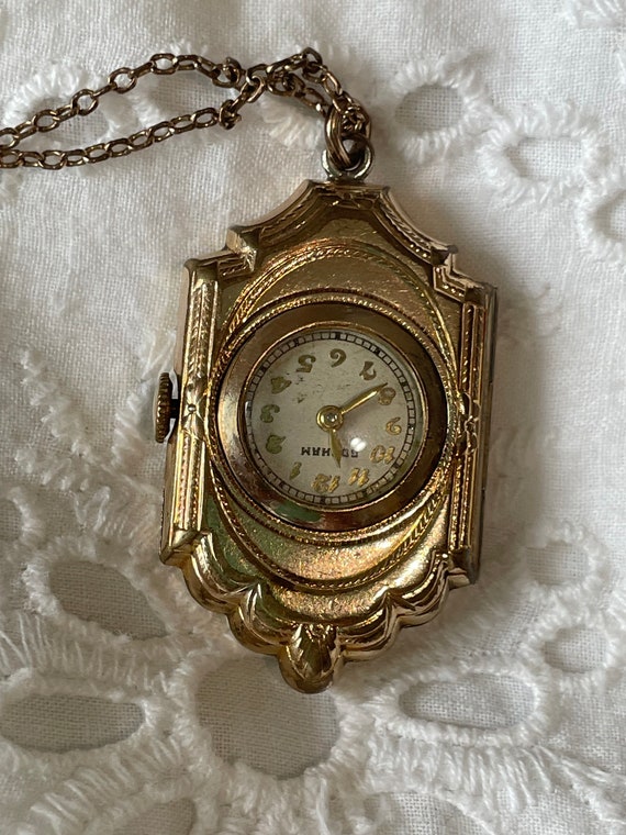 Antique Ornate Floral Gold filled Watch pendant/ L