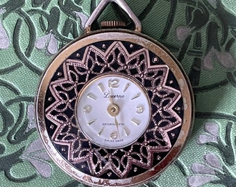 Vintage floral pattern Lucerne pendant watch