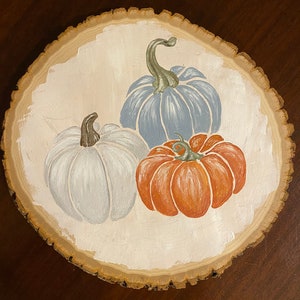 Fall Pumpkin Painting on Wood Cut