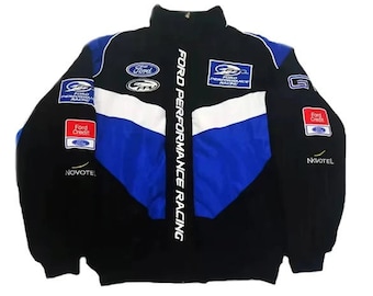 Premium Retro Racing Winter Jacket: Vintage Look for Motorsports Fans and Speed Lover - Fully Embroidered - Unisex Gift