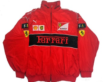 Veste d’hiver élégante F1 vintage Racing - Cadeau unisexe - Formule 1 entièrement brodée Streetwear