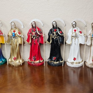 7.5" 19cm Fixed Estatua de Santa Muerte Holy Death Hand Made Bendecida Cured Curada Blessed Statue Santisima Muerte Heavy (12oz) Solid Resin