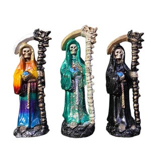 Santa Muerte 5" Statue Estatuita Figure Holy Death Blessed Mexico Authentico. Choice of 3 colors.