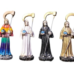 Mini 3" Santa Muerte Statue Estatuita Figure Holy Death Blessed Mexico Authentico.