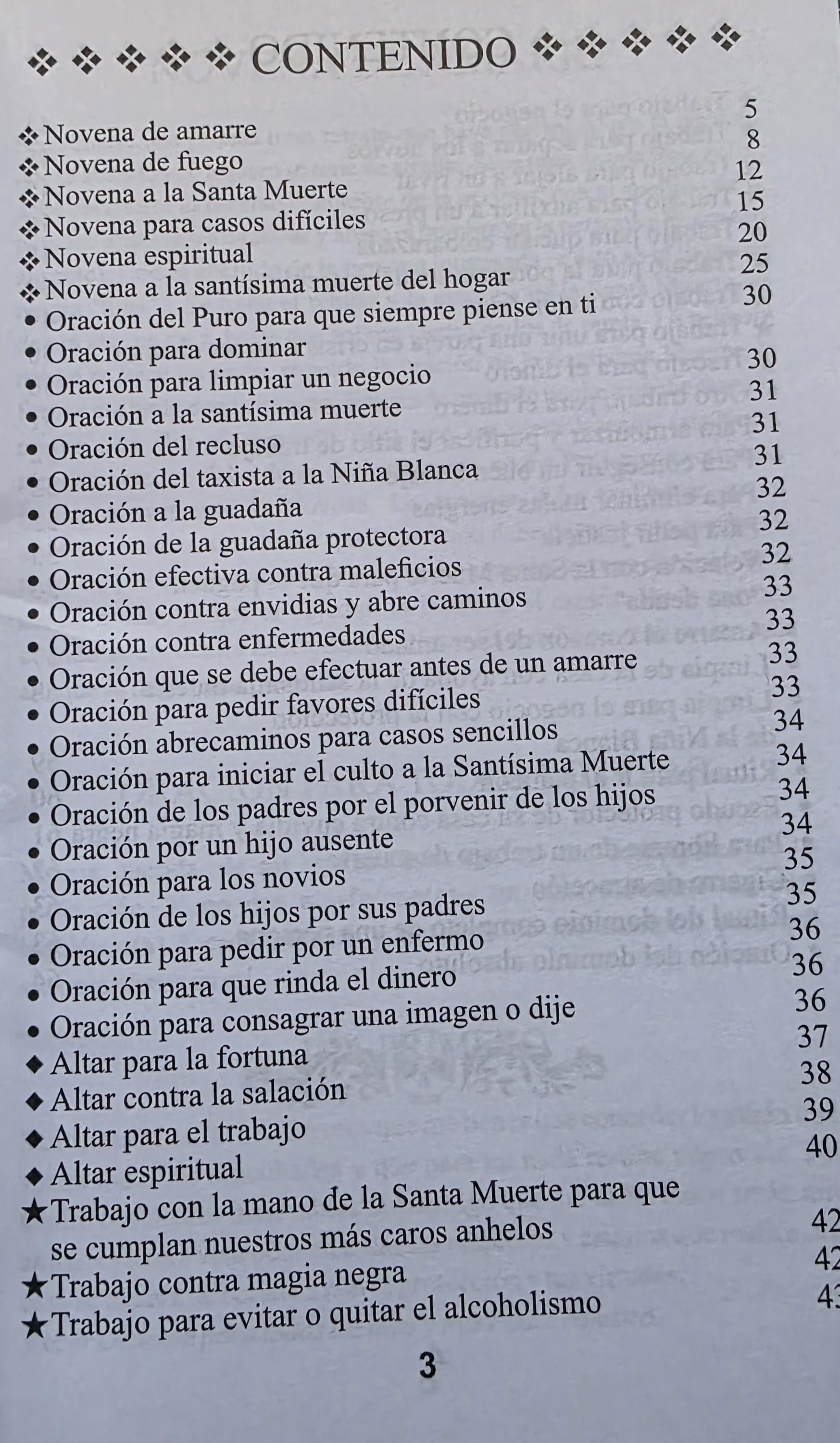 Novenas y oraciones: libro de la Santa Muerte.