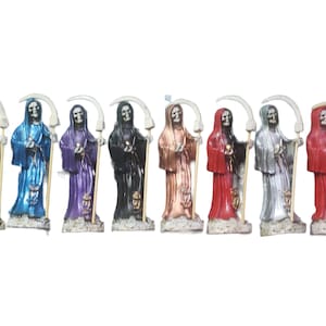 5" 12cm Fixed Estatua de Santa Muerte Holy Death Hand Made Bendecida Cured Curada Blessed Statue 8 Colors