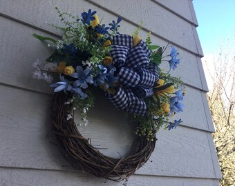Couronne de vigne printanière