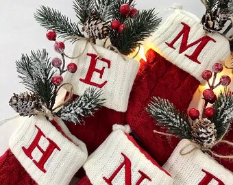 Personalized Embroidered Christmas Stockings - Christmas Gift - Monogram Family Stockings - Christmas Stockings With Letters - Custom Design