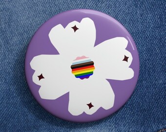 Pin de la bandera del orgullo con flor de cornejo: Pin cristiano de Pascua LGBTQUIA