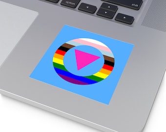 Pegatina triangular rosa del Círculo del Orgullo: Diseño inclusivo LGBTQIA+