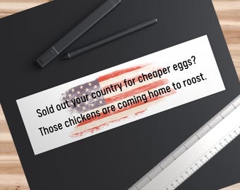 Pegatina para el parachoques "Democracia por encima de huevos baratos" - Anti-Trump, antifascismo