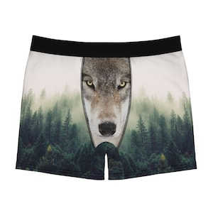 Wolf Men&#39;s Boxer Slips, Grappig ondergoed, heren ondergoed, cadeau voor hem, grap cadeau, sexy wolf, huilen