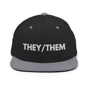 They/Them Snapback Hat, Pronouns, LGBT, Ally, Queer, Pride, Baseball Cap