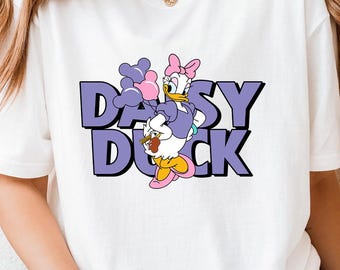 Daisy Duck Shirt, Cute Disney T-shirt, Retro Cartoon Graphic Tee, Pastel Disney Outfit, Kawaii Duck Shirt, Disney Park Shirt